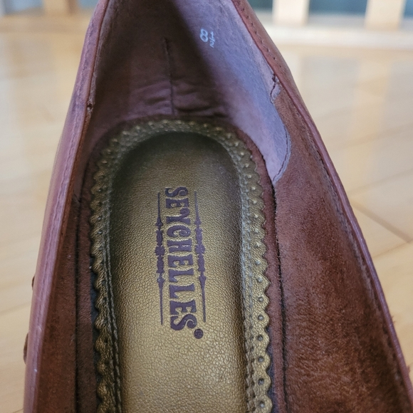 Open Toe Heels Dark Brown Leather with Chunky block heel size 8.5 - Picture 5 of 11
